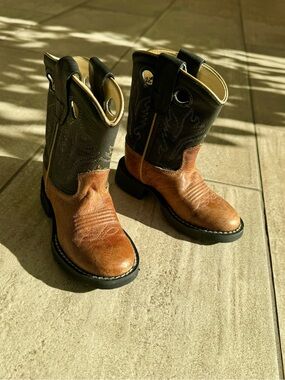 Old West Round Toe Rodeo Toddler/Kids Boots Size 5
